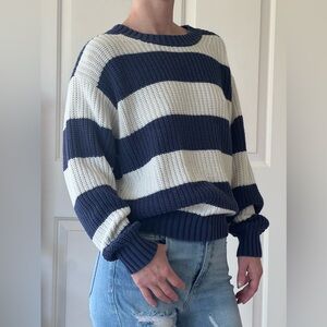 Size S blue and white stripped sweater from American Eagle